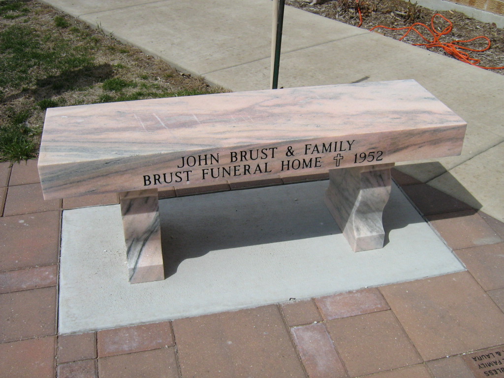 Benches Curved Legs Pedestals Cremation Benches Custom Designs Custom Sizes Personalized Lettering